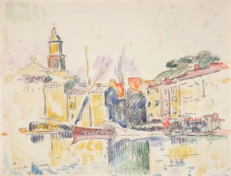 Französischer Hafen von St. Tropez, 1914